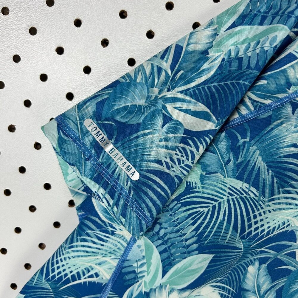 Tommy Bahama Islanzone Large Blue Hawaiian Short Sleeve Button Shirt Performance - Picture 3 of 8